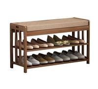 B - Banco de almacenamiento de zapatos con asiento acolchado de 3 niveles para entrada o dormitorio, elegante, 90 x 30 x 50 cm (color: A) solución duradera y de ahorro de espacio