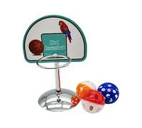 B Baosity 1 Juego Juguetes de Entrenamiento para Aves Canasta de Baloncesto para Loros con Pelotas Mini Campana Material Metálico Sólido Desarrollo, Tablero 10.5cmx18.5cm