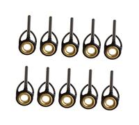 B Baosity 10 Piezas Anillas para Caña de Pescar Guía Ojo Accesorio Pesca Bastidor Reforzado Anillo Cerámico Montaje Adecuado para Restaurar Reparar Caña, 0.9mm