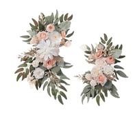 B Baosity 2 Piezas Guirnalda de Flores Artificiales para Decoración de Puerta Adornos de Pared Y Mesa Guía de Plantas Colgantes de Seda con Adecuad, champán Blanco, Individual