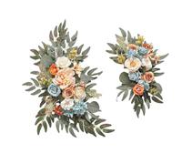 B Baosity 2 Piezas Guirnalda de Flores Artificiales para Decoración de Puerta Adornos de Pared Y Mesa Guía de Plantas Colgantes de Seda con Adecuad, Azul Blanco, Individual