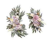 B Baosity 2 Piezas Guirnalda de Flores Artificiales para Decoración de Puerta Adornos de Pared Y Mesa Guía de Plantas Colgantes de Seda con Adecuad, Blanco Violeta, Individual