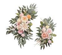 B Baosity 2 Piezas Guirnalda de Flores Artificiales para Decoración de Puerta Adornos de Pared Y Mesa Guía de Plantas Colgantes de Seda con Adecuad, Rosa Rubor, Individual