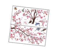 B Baosity 2 Piezas Vinilo Decorativo Pared Pegatinas Florales con Pájaros Papel Tapiz PVC Autoadhesivo Desmontable Impermeable Adecuado para Sala de, Horizontal, Individual