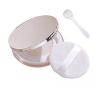 B Baosity 2x Estuche de Polvo de Maquillaje DIY Portátil Vacío con Borla, Espejo, Red, Cuchara para Novia,