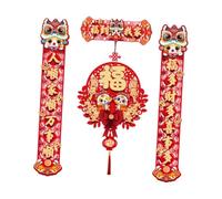 B Baosity 3 Piezas Adorno año Chino Colgante Decorativo Pareja Fu Pared Fiesta Textil Oriental Material de Tela y Cartón Adecuada para Regalos Decoración, Style B