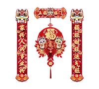 B Baosity 3 Piezas Adorno año Chino Colgante Decorativo Pareja Fu Pared Fiesta Textil Oriental Material de Tela y Cartón Adecuada para Regalos Decoración, Style C