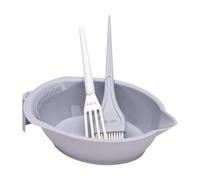 B Baosity 3 Piezas Tazón para Teñir Cabello Brocha Cerdas Suaves Paleta de Mezcla Juego de Mezcla Antimanchas en PP Apto para Salón Profesional Uso Doméstico, Gris