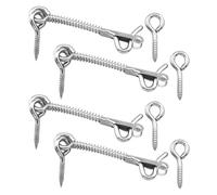 B Baosity 4 Cierres de Resorte Compactos, Mini Pestillo para Puertas, Ganchos de Tornillo, Gancho de Resorte, Piezas Cáncamo para Puertas de Baño, de Piscina Y de Madera.