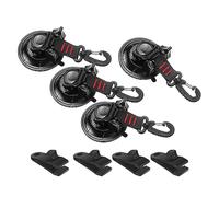 B Baosity 4 Piezas Gancho de Succión Fuerte para Awning Coche Sujeción Cubierta Rotativa Fácil de Quitar Nylon Reutilizable Adecuado para Excursión Exterior Bar, con clips, tal como se describe