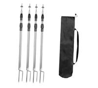 B Baosity 4 Piezas Poste Universal Telescópico Ajustable para Carpa de Acero Inoxidable Portátil Y Sólido Soporte Adecuado para Camping Actividades Exteriores, 3m
