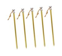 B Baosity 5 Estacas para Tienda de Campaña con Tornillos Y Anclajes para El Suelo con Correas, Clavijas de Acero para Acampar, Estacas para Tienda de Campaña PE, Dorado