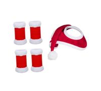 B Baosity 5 Piezas Venda para Patas de Caballo Gorro Navideño Accesorio de Equitación Protecciones de Piernas Material de Terciopelo Apto para Fiestas Desfiles, 35 Cm X 43 Cm