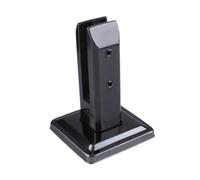 B Baosity Abrazadera de Vidrio de Acero Inoxidable, Soporte de Montaje, Poste de Balaustrada, Clip de Vidrio, Fijación de Espiga Cuadrada, Hecha de Acero Inoxid, Negro 16cm