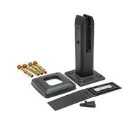 B Baosity Abrazadera para Poste de Barandilla de Vidrio Equipada con Clip de Espiga para Vidrio Proporciona Apoyo Seguro Como Pieza de Fijación Resistente al, Negro Y 20cm