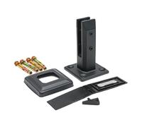 B Baosity Abrazadera para Poste de Barandilla de Vidrio Equipada con Clip de Espiga para Vidrio Proporciona Apoyo Seguro Como Pieza de Fijación Resistente al, Negro Y 16cm