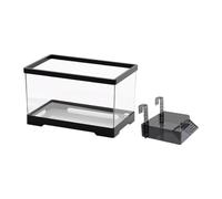 B Baosity Acuario para Tortugas Terrario Hábitat con de Drenaje Inferior Caja de Alimentación Zona de Incubación PC Adecuado P, Negro, L with Platform
