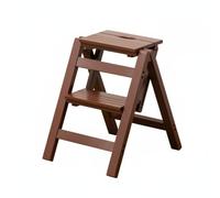 B Baosity Banco Escalera Plegable Taburete Peldaño Asiento Estructura Triangular de Gran Estabilidad Bambú Soporta 180 Kg Plegado Rápido para Ahorro de Espacio, Café, 2 Pasos