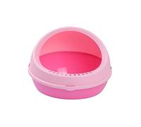 B Baosity Bandeja de Arena para Gatos Caja de Arena Inodoro Mascota Bacín Pan Semi Abierta con Ventilación Diseño Desmontable Co, Rosado