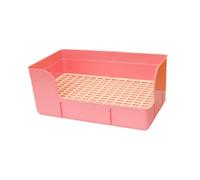 B Baosity Bandeja Sanitaria para Conejos Orinal para Jaula de Mascotas Caja de Arena PP Sólida Bandeja con Rejilla Ergonómica Adecuada para con, Rosa