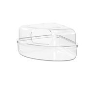 B Baosity Baño para Hámster Caja de Arena Transparente Aseo 2 en 1 Contenedor Desmontable Antipolvo Material PC Adecuado para Hámster en Jaula Cuidado del, Grande Claro