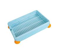 B Baosity Bunny Litter Tray Toilet para Mascotas como Conejos Y Cobayas Bandeja de Esquina Caja de Arena de Malla Suave Diseño Resistente Y Fácil de Limpiar Ade, L, Azul