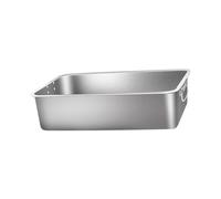 B Baosity Caja de Arena Gatos Bandeja Sanitaria Metálica Acero Inoxidable Recipiente Grande Lados Altos Fácil Acceso Adecuada para Gatos Pequeños Uso Ho, 40x30x10cm
