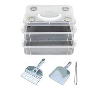 B Baosity Caja de Cría de Gusanos Recipiente para Cría de Gusanos Hábitat con Ventilación Caja con Malla para Residuos Caja Expandible Material, Red Gruesa, Individual