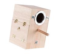 B Baosity Caja de Cría de Pájaros Fabricada en Madera Nido para Loros Periquitos Y Canarios con Apertura Lateral para Mantenimiento Se Puede Instalar Dentro O F, Colgando a la Izquierda