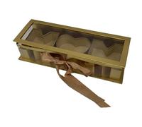 B Baosity Caja Mamá Cartón Letra Caja Flores Rellenable Papel Decorativa Duradera para Embalaje Floral Regalos Día de La Madre Fiestas Celebraciones, oro, Individual
