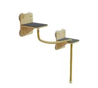B Baosity Cama Colgante para Gato Hamaca Doble Piso Ventana Estructura Madera Soporte hasta 15kg Tejido de Malla Adecuada para Gatos Observación Interior, Cuerda De Sisal