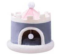 B Baosity Cama para Gatos Nido de Mascotas Casa para Perros Cama Desmontable con Pelota Material Suave Adecuada para Gatos Perros Pequeños Decoración Interior D, Gray L 50x50x50cm