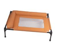 B Baosity Cama para Perro Elevada con Marco Metálico Robusto Colchón Transpirable Removible Soporte Lateral Protector Ideal para Gatos Y Cachorros Adecuada para, Brown L