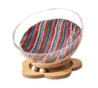 B Baosity Cápsula de Gato Cama Nido Mascota Cápsula Transparente Hamaca Asiento Acrílico Madera Característica Estable Adecuada para Gatos Interiores Regalo, Base de Flores