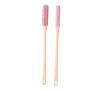 B Baosity Cepillo de Limpieza de Dedos Cepillo para Pies con Mango Largo Cepillo de Silicona Suave Cepillo para Loción Adecuado para Mayores Mujeres Ho, Conjunto rosa