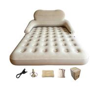 B Baosity Colchón Inflable con Bomba Incorporada | Matrimonial, Portátil, Colchoneta Espuma con Bolsa Transporte, para Casa, 150x200x25cm