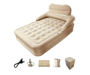 B Baosity Colchón Inflable con Bomba Incorporada | Matrimonial, Portátil, Colchoneta Espuma con Bolsa Transporte, para Casa, 150x200x40cm