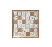 B Baosity Colgante de Pared Decorativo Panel Placa Cuadro Diseño con Acabado de Madera Rústica Que Armoniza con Estilo Bohemio y, 60 Cm X 60 Cm, Cuadrados De Patrones Mixtos A2716