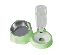 B Baosity Comedero Gato 2 en de Dobles Dispensador Automático Desmontable Acero Inoxidable Soporte Alto Apto para Gatos Perros Alimentación Mascotas PE, Verde