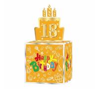 B Baosity Contenedor para Fiesta Caja de Recuperación de Notas en Papel Decoración de Cumpleaños Mecanismo Revelador Ligero Adecuada para Infantiles Fiestas en Casa Cumpleaños, Amarillo