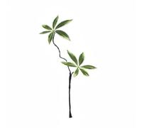 B Baosity Follaje Decorativo Rama Artificial Europea Ramas Hojas Tallos Estética Elegante con Aspecto Natural Plástico Moldeado Que Color Flexible para Jarrones , 2-Tenedor Borde Blanco