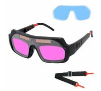 B Baosity Gafas de Soldadura Autoodescurencedoras Gafas Protectoras Lentes de Anteojos para Soldar con Oscurecimiento Solar y, Gafas De Soldadura Nuevas Con Correa Elástica Y 5 Láminas Protectoras