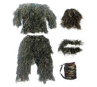 B Baosity Ghillie Suit Conjunto de Chaqueta Pantalón Sombrero Bolsa de Almacenamiento Material Ligero Transpirable Adecuado para Fotografía de Ca, Verde