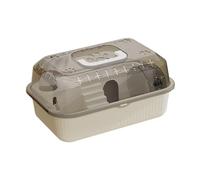 B Baosity Jaula para Hámster Caja Portátil para Transporte con Diseño y Ventilado Observación Clara y Material PP Sencillo de Limpiar Adecuada para, Beige