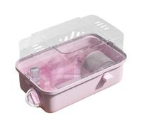 B Baosity Jaula para Hámster Jaula de Dos Pisos Portátil Transparente Material PP Buena Ventilación Acceso Adecuada para Hámsters Ratones Sugar Glider, Rosa