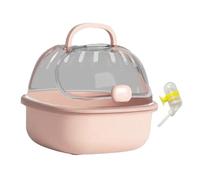 B Baosity Jaula Transportadora para Hámster con Ventana Transparente Botella de Agua Integrada Y Diseño Adecuada para Mascotas como Erizos Hámsteres Y, Rosa