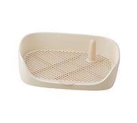 B Baosity Litter Tray para Mascotas con Bandeja Sanitaria Caja de Entrenamiento Soporte Protector de Patas Resistente Y Lavable Adecuado para Cachorros Gatos PE, Beige 48x37x13cm