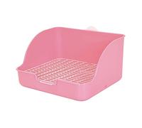 B Baosity Litter Tray Toilet para Mascotas Pequeñas Caja de Necesidades Bandeja Rectangular de Entrenador de Baño de Esquina Hecha en Material PP, Rosado
