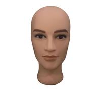 B Baosity Maniquí Cabeza Hombre Calva Soporte Exhibidor Porta Pelucas Mannequin Modelo con Maquillaje PVC Adecuado para Salón Comercio Hogar Decoración, 02
