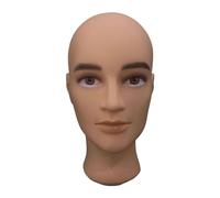 B Baosity Maniquí Cabeza Hombre Calva Soporte Exhibidor Porta Pelucas Mannequin Modelo con Maquillaje PVC Adecuado para Salón Comercio Hogar Decoración, 03